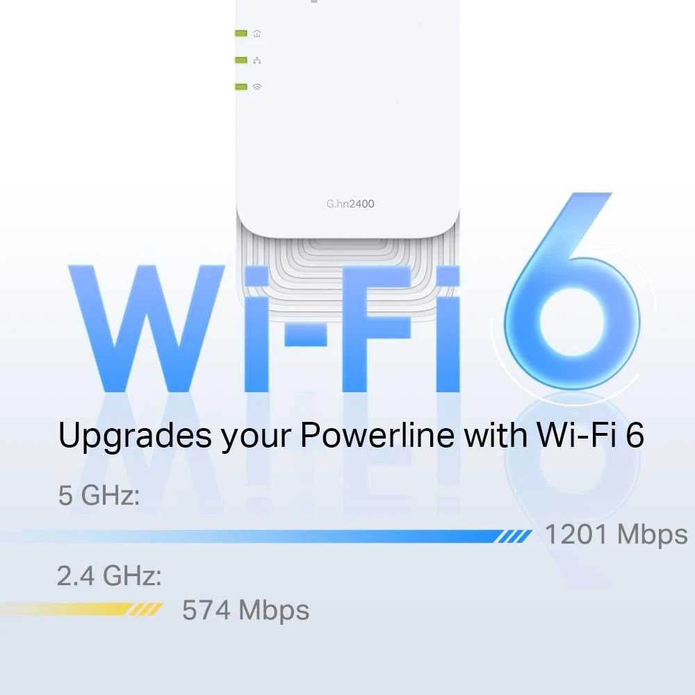 Maršrutizatorius TP-LINK G.hn2400 Powerline AX1800 Wi-Fi 6 Kit | PGW2440 KIT | 1428 Mbit/s | 802.11ax