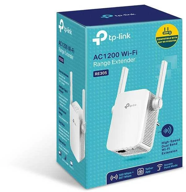 Maršrutizatorius TP-LINK AC1200 dviejų dažnių belaidis į sieninį lizdą kišamas ryšio stiprintuvas MediaTek 867 Mbps 5 GHz + 300 Mbps 2,4 GHz 802.11ac/a/b/g/n 1 10/100