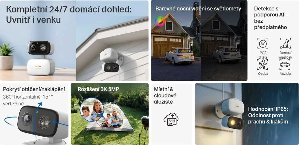 TP-Link Tapo C236 dvigubo kampo / lauko IP kamera (5MP, 3K 1620p, IR 20m, WiFi, micro SD kortelė)