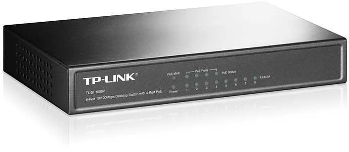 Šakotuvas TP-LINK | Switch | TL-SF1008P | Unmanaged | Desktop | 10/100 Mbps (RJ-45) jungtys quantity 8 | Power over Ethernet (PoE) jungtys quantity 4 | Power supply type External