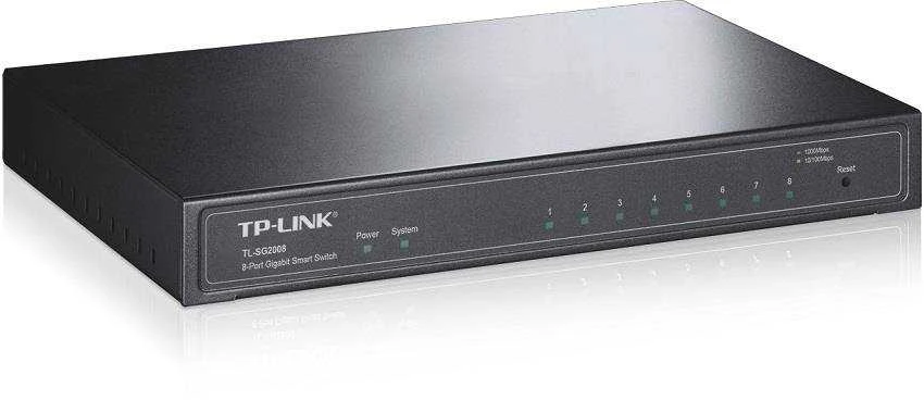 Šakotuvas TP-LINK | „JetStream 8-Port Gigabit Smart Switch“ | TL-SG2008 | Tvarkomas žiniatinklyje | Darbalaukis | Maitinimo tipas Išorinis