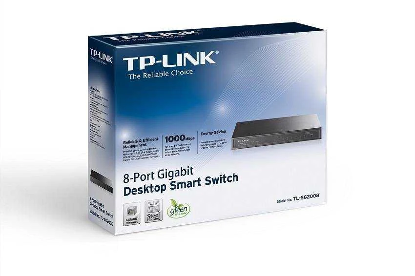 Šakotuvas TP-LINK | „JetStream 8-Port Gigabit Smart Switch“ | TL-SG2008 | Tvarkomas žiniatinklyje | Darbalaukis | Maitinimo tipas Išorinis