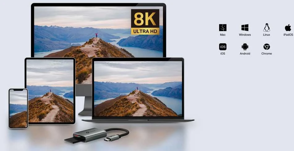 TP-Link UA440C adapteris iš C tipo į SD ir Micro SD kortelių skaitytuvą, Juodas EU