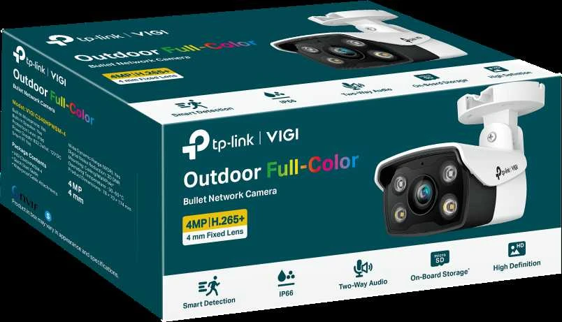 TP-LINK | VIGI 4MP lauko visų spalvų tinklo kamera | VIGI C340 | Kulka | 4 MP | 4 mm | IP66 | H.265+/H.265/H.264+/H.264 | MicroSD