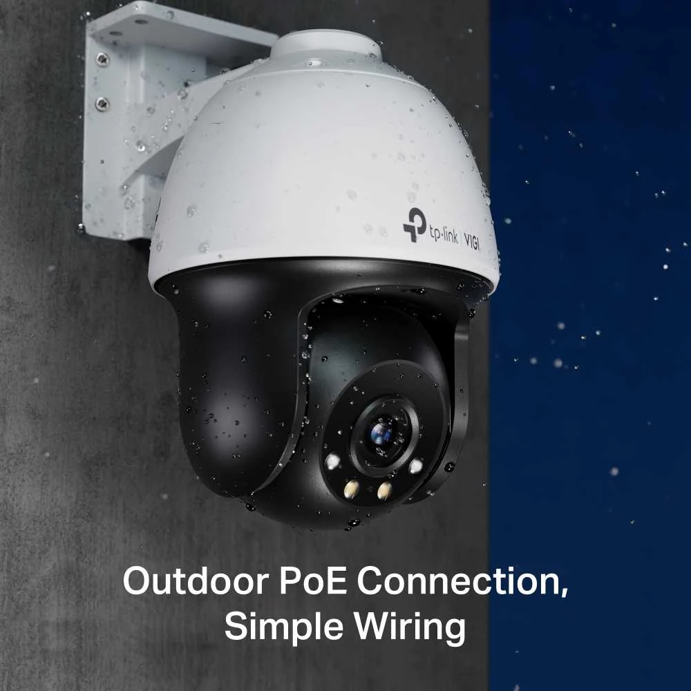 TP-LINK | VIGI 4MP lauko visų spalvų Pan Tilt tinklo kamera | VIGI C540 | Kupolas | 4 MP | 4 mm | IP66 | H.265+/H.265/H.264+/H.264 | MicroSD