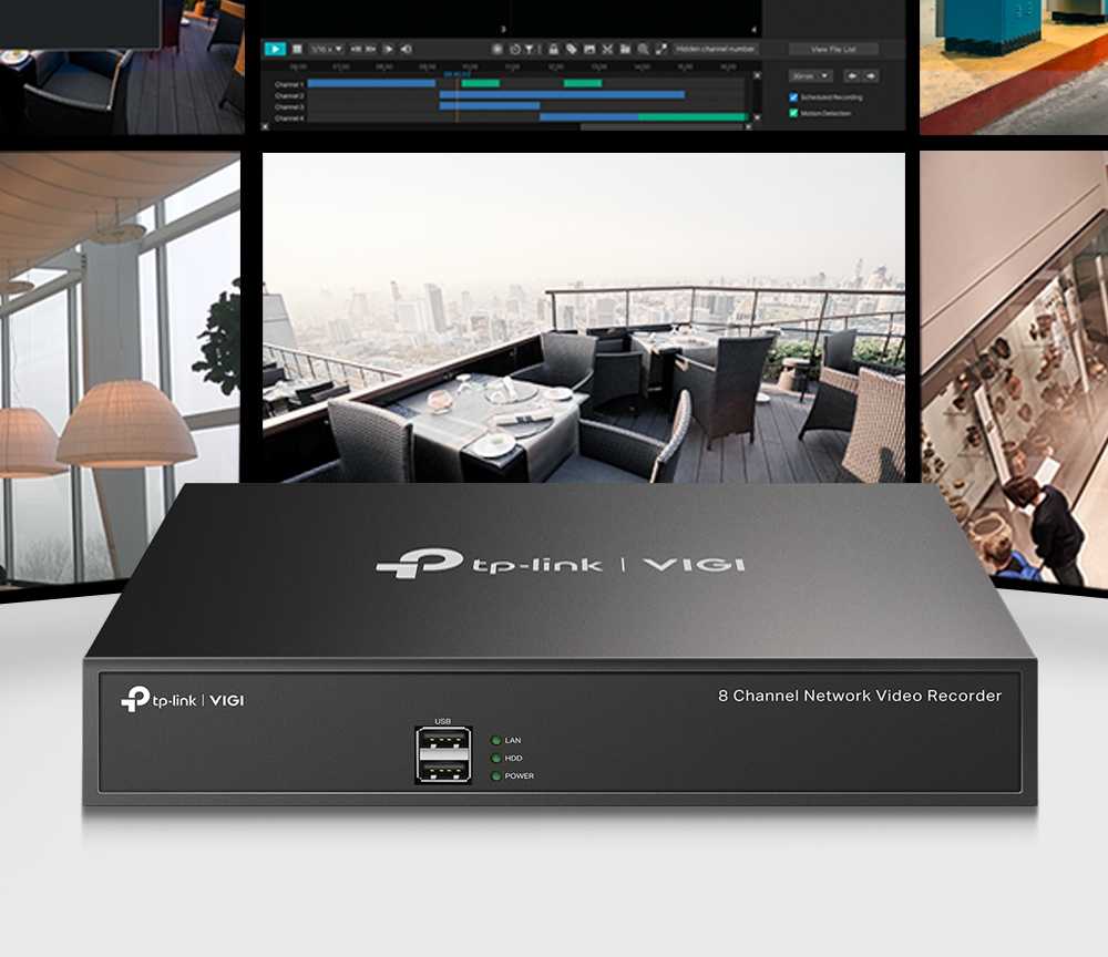 TP-Link VIGI NVR1008H tinklinis vaizdo įrašymo įrenginys (NVR) 1U Juoda