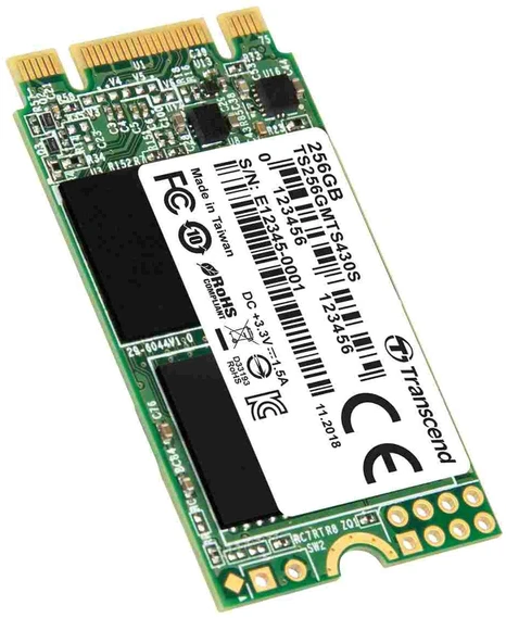 Transcend 256GB, M.2 2242 SSD 430S , SATA3 B+M Key, TLC, R/W 560/500 MB/s