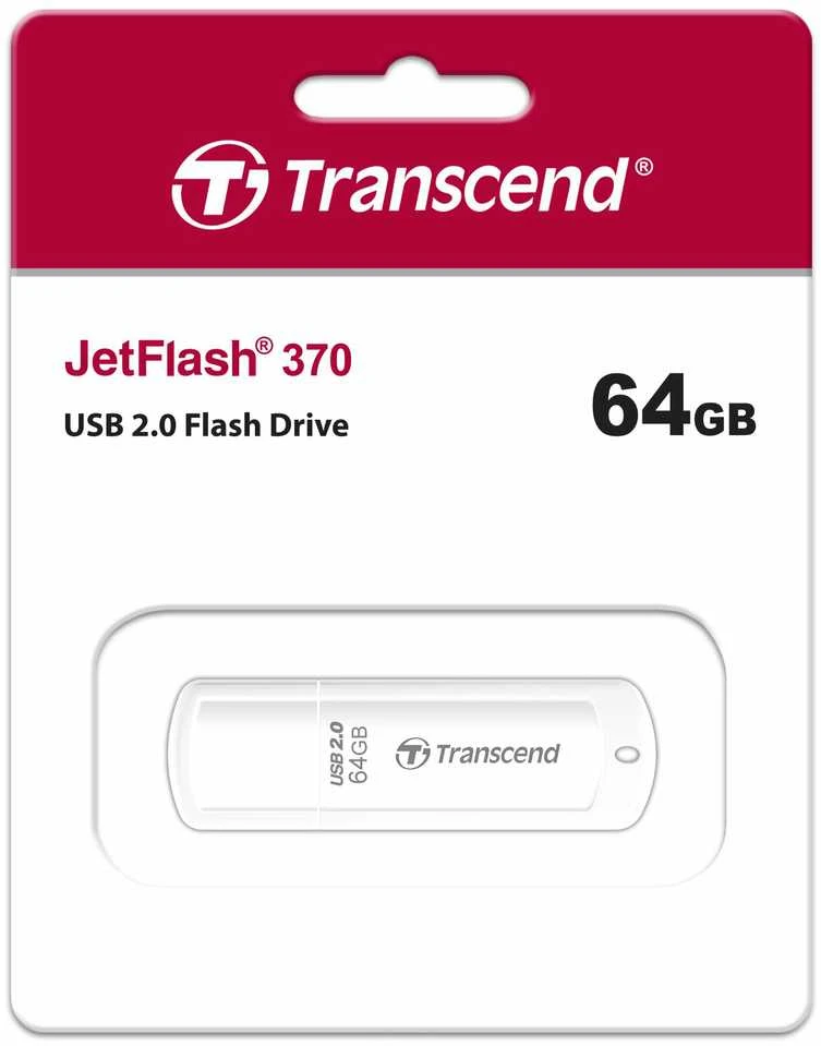 USB atmintinė 64 GB Transcend JetFlash 370 baltas