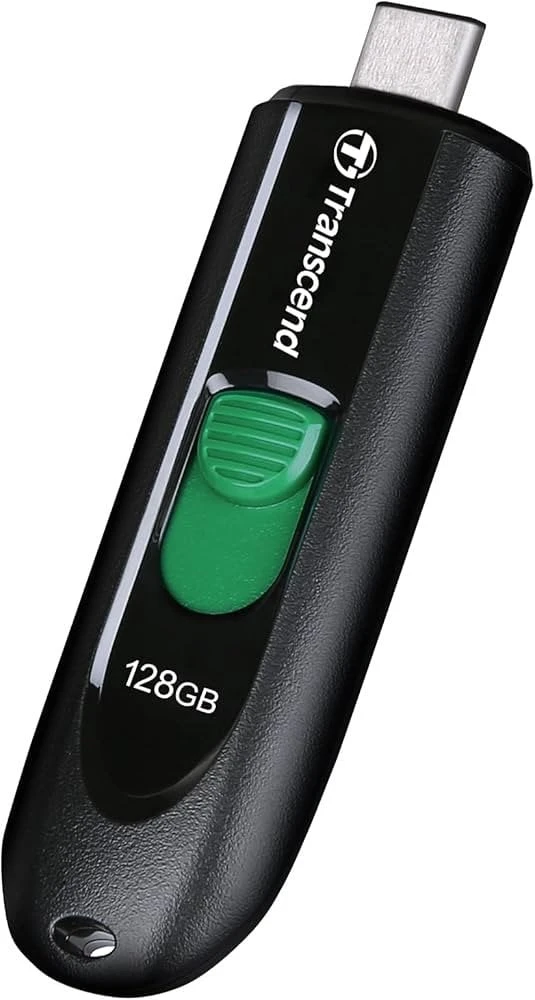 TRANSCEND 128GB USB3.2 USB-C atmintinė be dangtelio, juoda