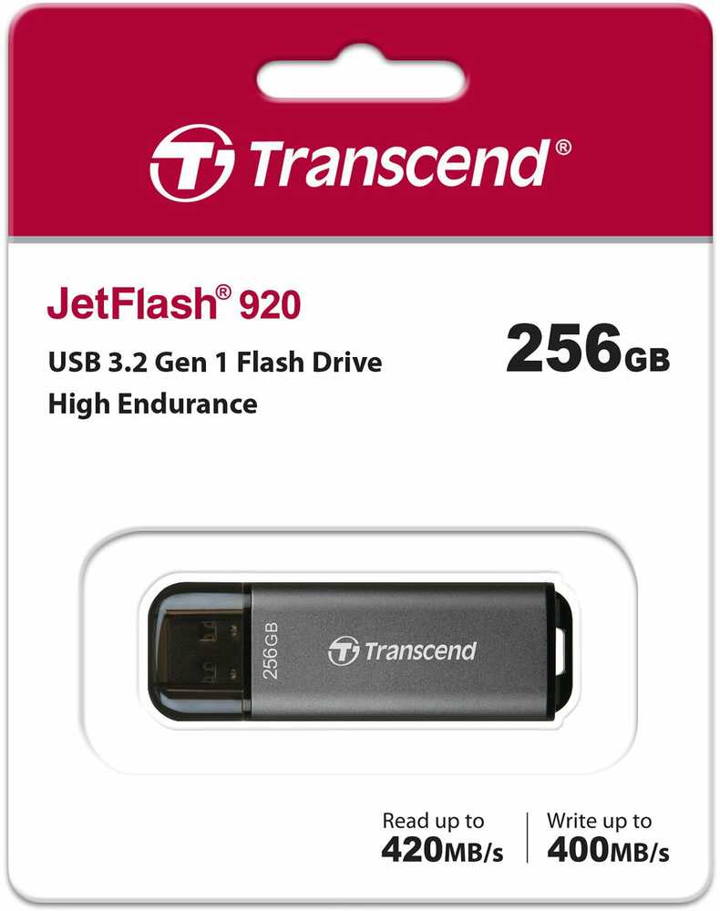 TRANSCEND JetFlash 920 USB 256GB USB3.2 Pen Drive TLC didelės spartos