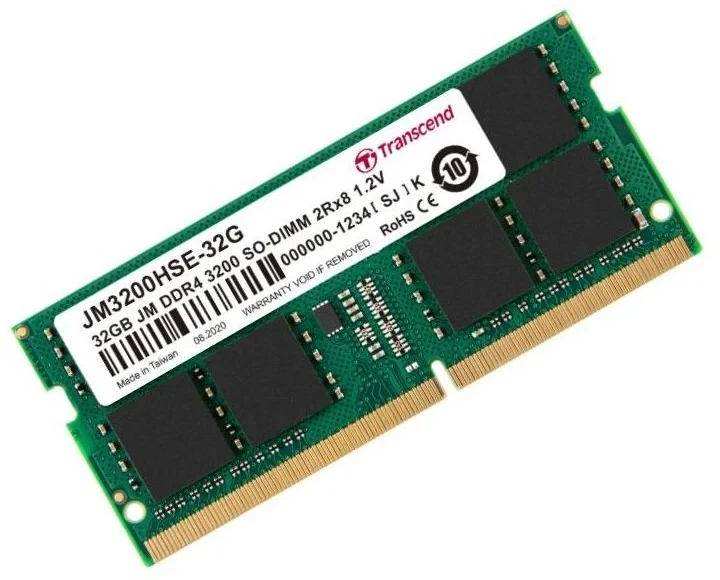 RAM TRANSCEND 32GB JM DDR4 3200Mhz SO-DIMM 2Rx8 2Gx8 CL22 1.2V