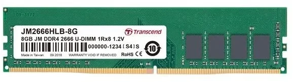 RAM TRANSCEND 8GB JM DDR4 2666 U-DIMM 1Rx8 1Gx8 CL19 1,2V