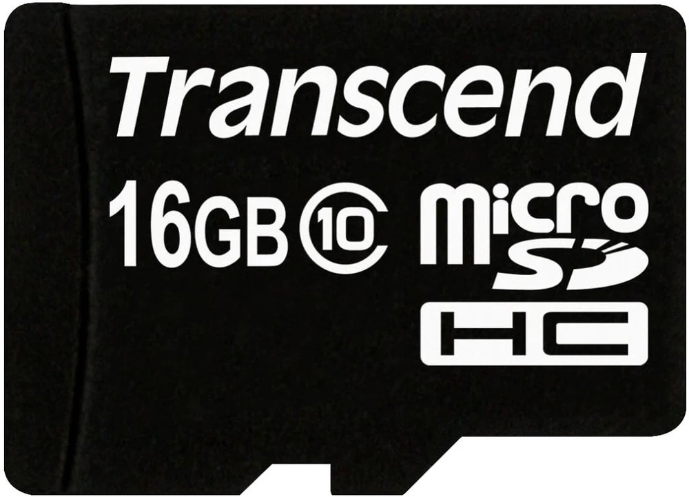 Atminties kortelė TRANSCEND 16GB micro SDHC kortelė, 10 klasė, su SD adapteriu