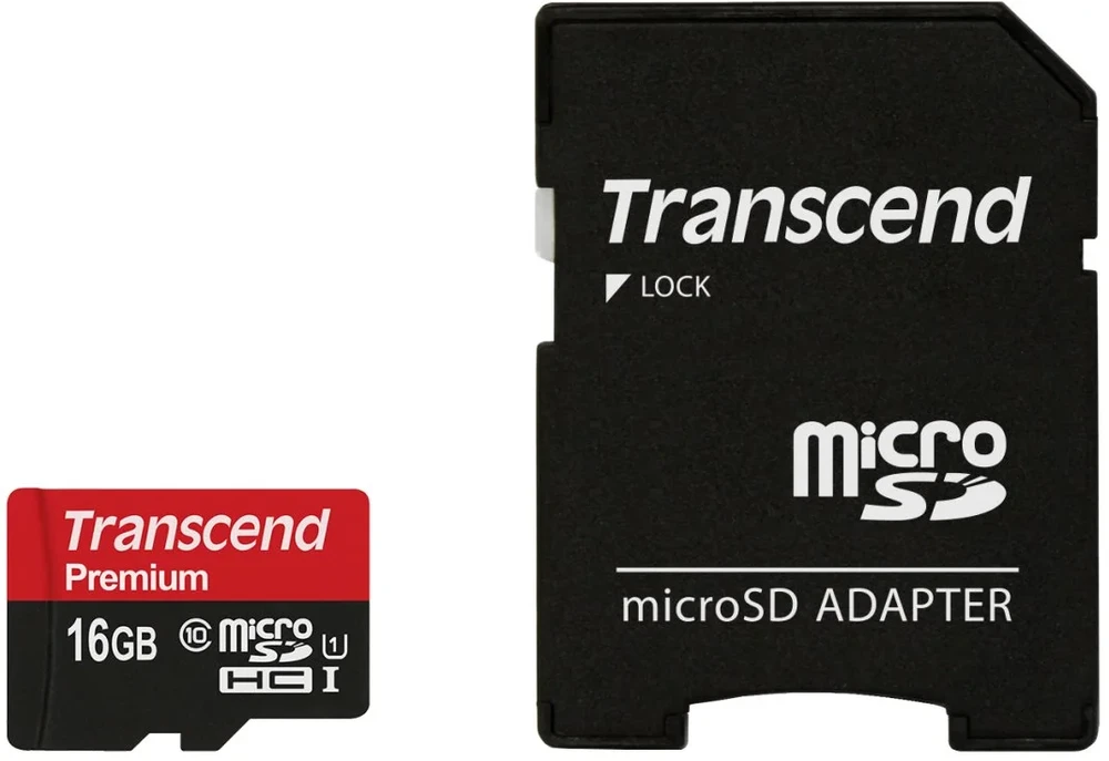 Atminties kortelė TRANSCEND 16GB Micro SDHC Class 10 UHS-I su adapteriu
