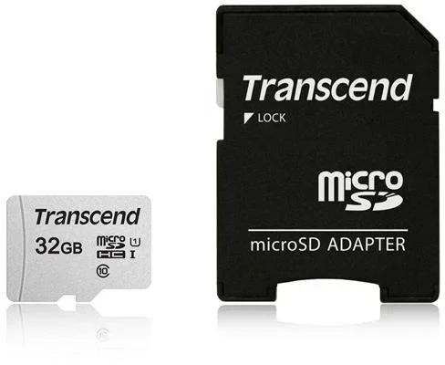 Atminties kortelė su adapteriu Transcend microSDHC USD300S 32GB CL10 UHS-I iki 95MB/S