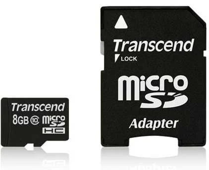 Atminties kortelė Transcend Micro SDHC 8GB 10 klasės + SD adapteris