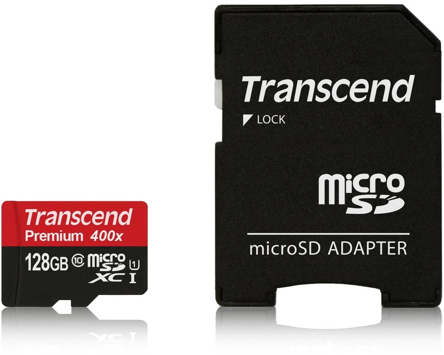 Atminties kortelė TRANSCEND Premium 128GB Micro SDXC UHS-I Class10 60MB/s MLC su adapteriu