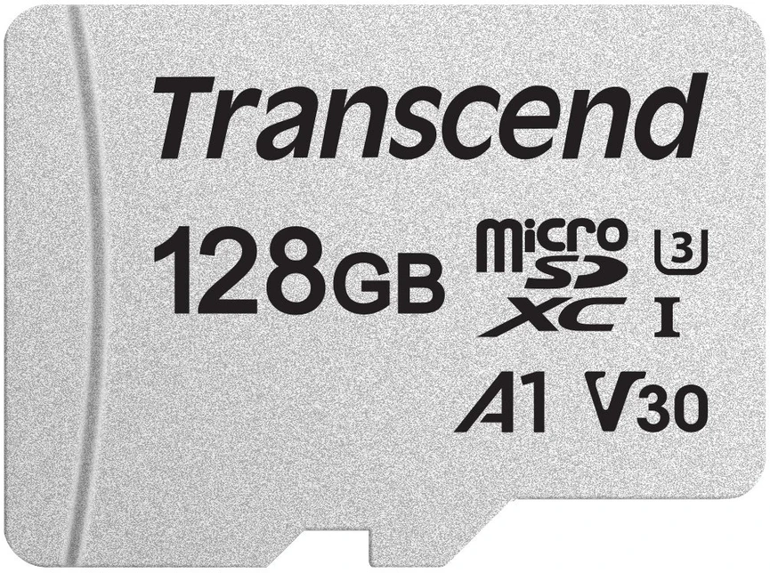 Atminties kortelė su adapteru Transcend microSDXC USD300S 128GB CL10 UHS-I U3 iki 95MB/S