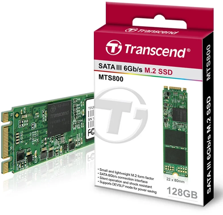 TRANSCEND pramoninis SSD MTS800S 128GB, M.2 2280, SATA III 6Gb/s, MLC