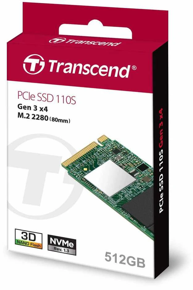 TRANSCEND 512GB M.2 2280PCIe Gen3x4 3D TLC DRAM-less