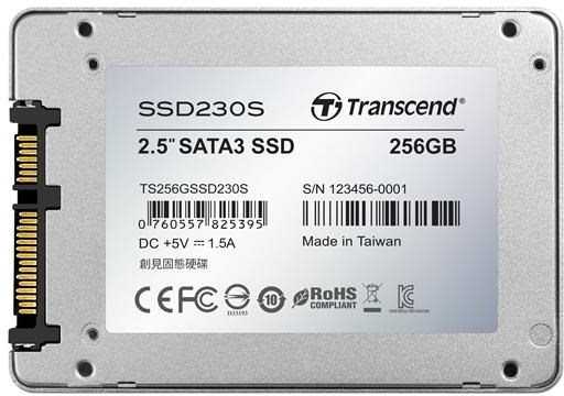 Transcend SSD230S, 256 GB, 2,5 colio, SATA3 (560/520 MB/s), 3D, aliuminio dėklas