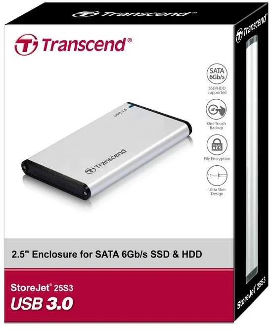 TRANSCEND 0GB StoreJet2.5i S3 AL korpusas Sidabrinis Color