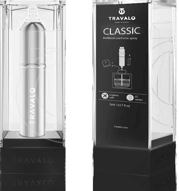 Travalo Classic HD Sidabrinis pildomas kvepalų buteliukas (atomaizeris), 5 ml
