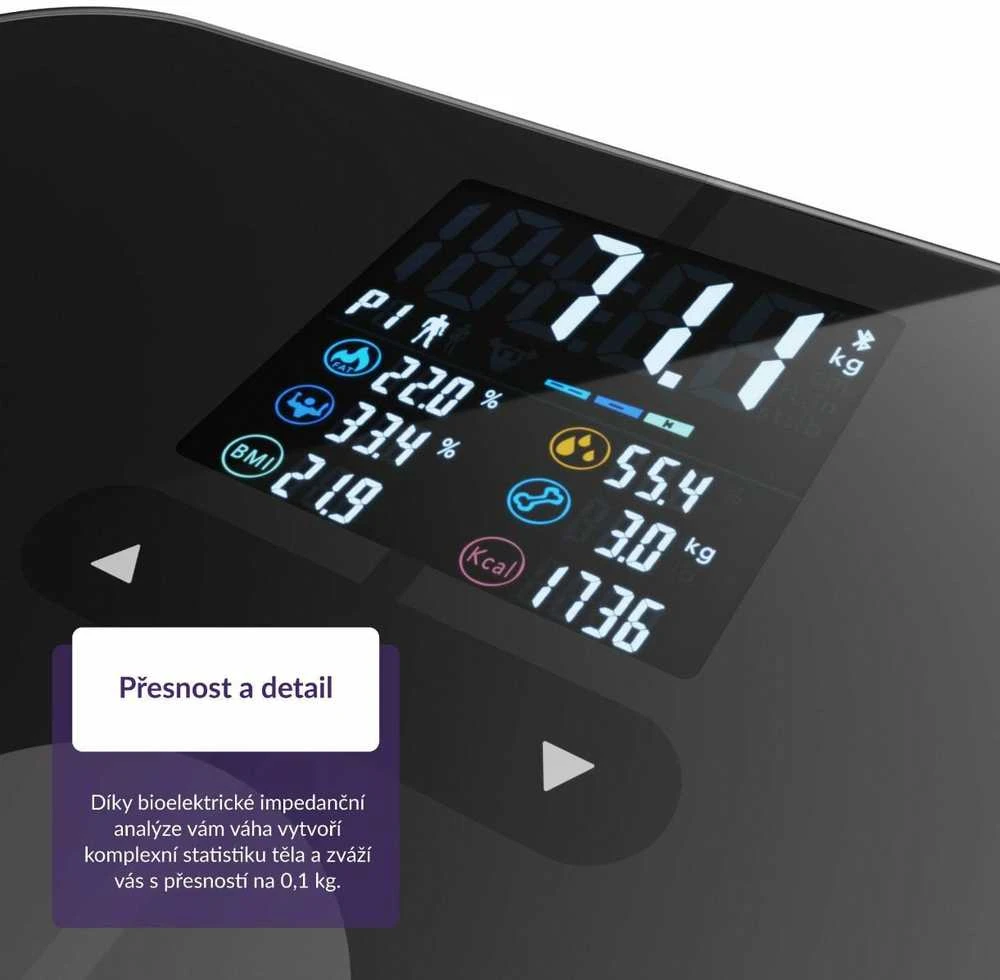 Svarstyklės TrueLife išmanioji technologija W7 BT juodos spalvos