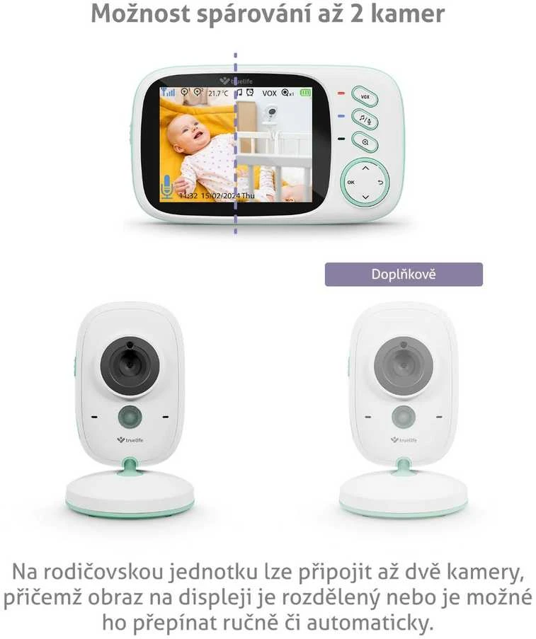 TLF Mobili auklė TrueLife NannyCam H32 Pro LCD 3,2” IPS 20fps