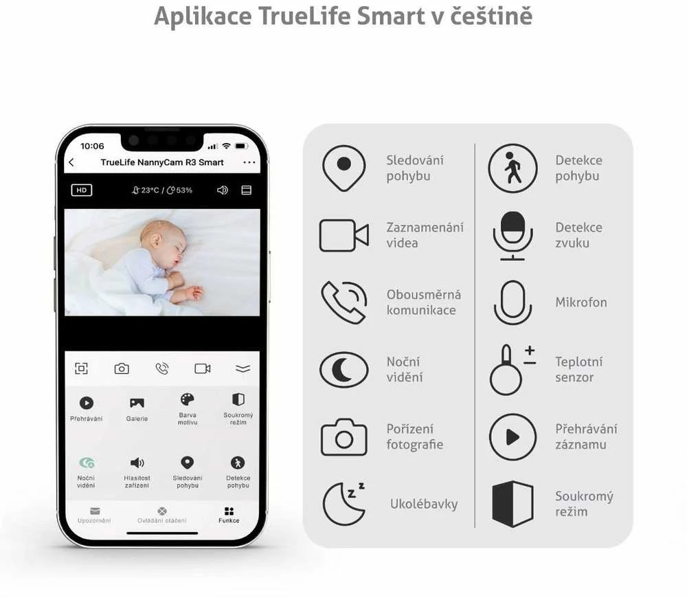 TrueLife videovaruška R3 Smart mobilioji auklė