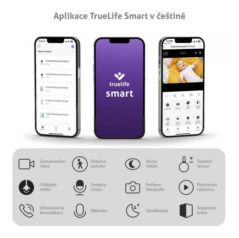 TLF Elektroninė kūdikio stebėjimo TrueLife NannyCam S3 Smart
