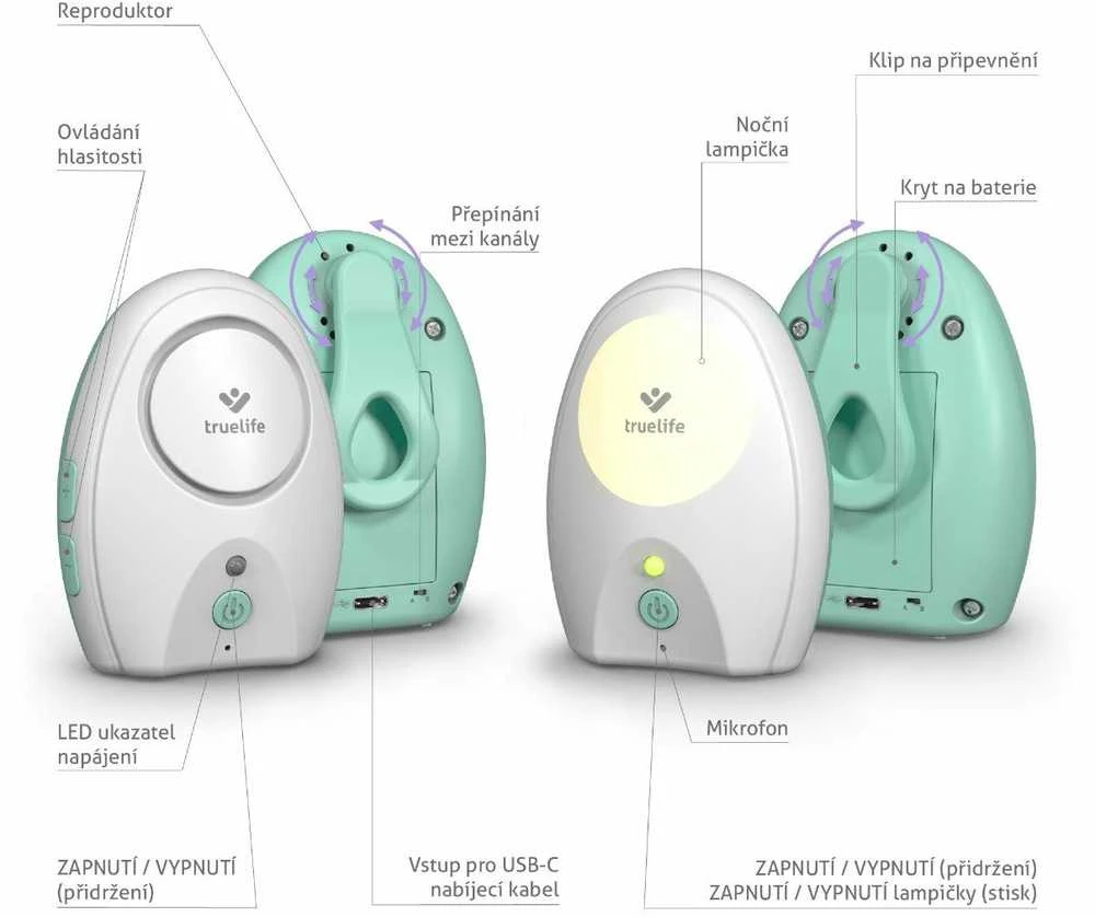 TrueLife NannyTone VM Pocket – skaitmeninė vaizdo auklė