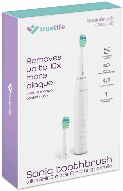 TrueLife SonicBrush Clean30 Baltas Adult Oscillating dantų šepetėlis