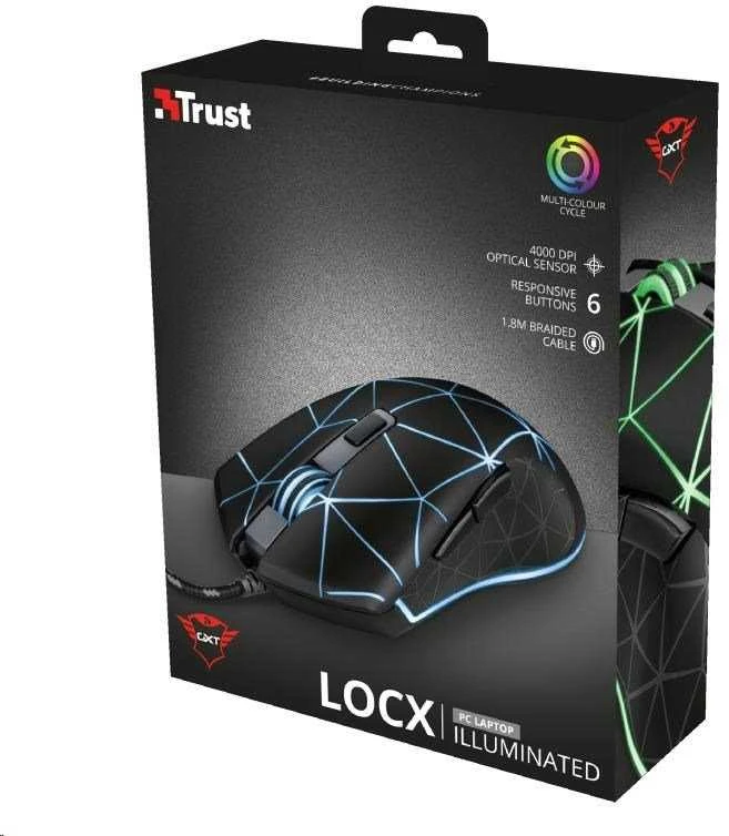 Pelė žaidimams Trust GXT 133 Locx, juoda