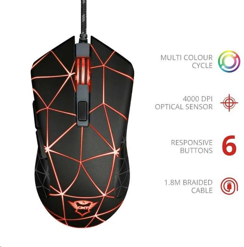 Pelė žaidimams Trust GXT 133 Locx, juoda