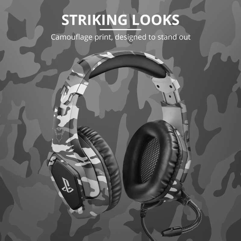 Žaidimų ausinės Trust GXT 488 Forze-G PS4 Ausinės Žaidimams PlayStation® official licensed product, Pilkos, 23531