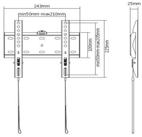 Gembird | Sieninis laikiklis | WM-42F-01 | Fiksuotas | 23-42 " | Juodas
