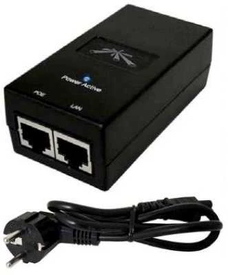 UBIQUITI POE-24-24W Ubiquiti PoE-24 pasyvus PoE adapteris EU, 24V 1A, įžeminimas / ESD apsauga, 24W