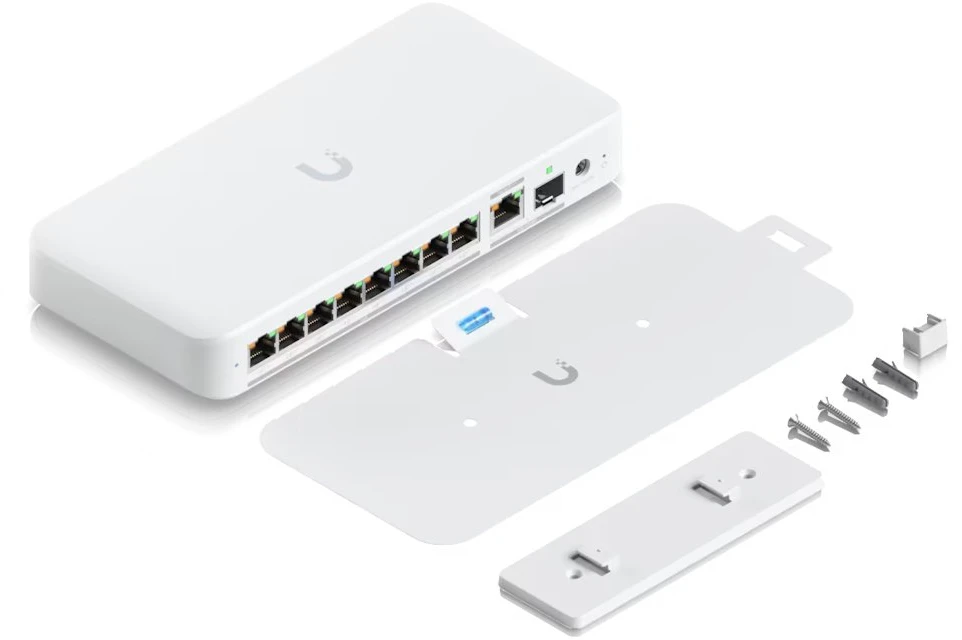 Šakotuvas UBIQUITI FLEX 2.5G POE FLEXIBLE, 8 PORT 2.5 GBE POE++ JUNGIKLIS SU 10 GBE RJ45/SFP+ KOMBINUOTU SUSIJUSIOS PRIEDAS, KURIE GALI BŪTI MAITINIMAS SU POE+++ ARBA KINKTAmosios srovės maitinimu*