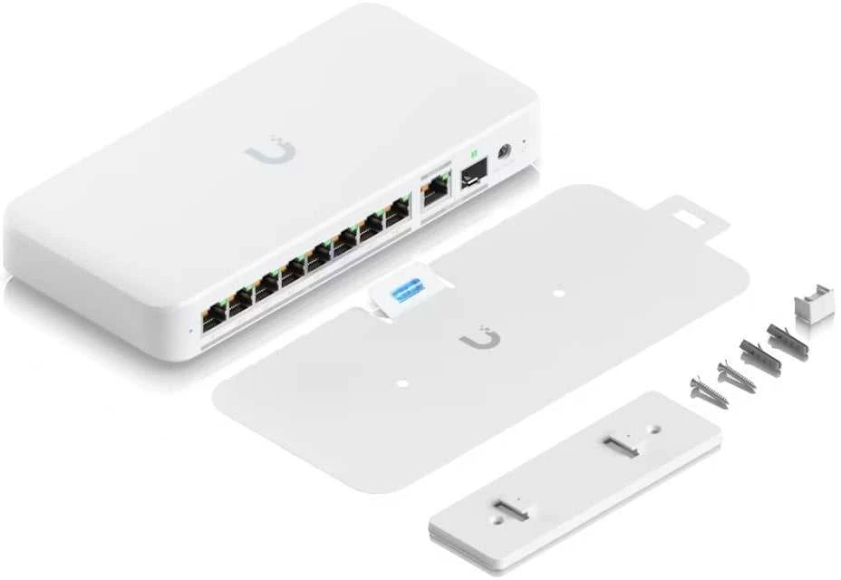 Šakotuvas UBIQUITI FLEX 2.5G POE FLEXIBLE, 8 PORT 2.5 GBE POE++ JUNGIKLIS SU 10 GBE RJ45/SFP+ KOMBINUOTU SUSIJUSIOS PRIEDAS, KURIE GALI BŪTI MAITINIMAS SU POE+++ ARBA KINKTAmosios srovės maitinimu*