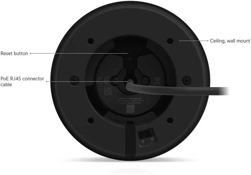 „Ubiquiti UVC-G6-Turret-B Juodas“ – visoms oro sąlygoms atspari, nuo įsilaužimo apsaugota 4K PoE kamera su 1/1,8 colio 8 MP vaizdo jutikliu, „Multi-TOPS“ dirbtinio intelekto varikliu ir 3 ašių rankiniu reguliavimu, užtikrinančiu lankstų montavimą.