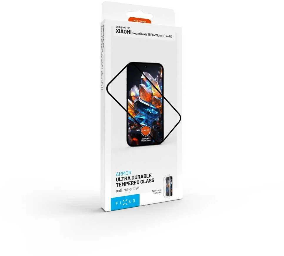 Fixed Fiksuotas Grūdintas stiklas Armor su dulkių aplikatorius ir AR sluoksnis Apple iPhone 17, juoda