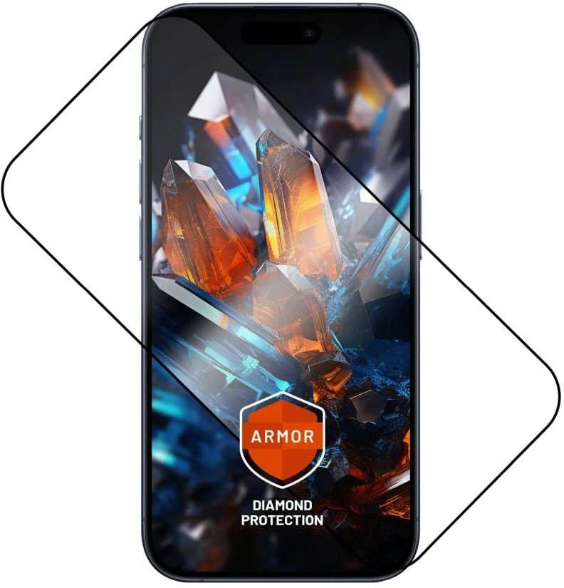 Fixed Fiksuota ekrano apsauga | Apple | iPhone 17 Pro Max | Grūdintas stiklas | Juodas | Šarvas su apsaugos nuo dulkių aplikatoriumi ir AR sluoksniu