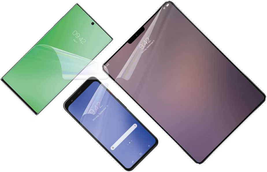 Fiksuota Universali apsauginė plėvelė FIXED ekrano apsauga ekranams iki 12 colių 250x185 mm skaidri