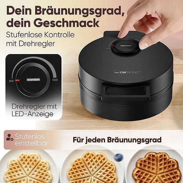 Vaflinė Clatronic WA 3832 1 waffle(s) 1200 W Juodas