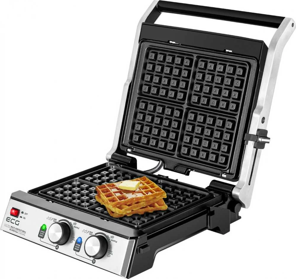 Vaflinė ECG EKG KG 2033 Duo Grilis & Waffle, 2000W, 4 darbinės padėtys, 2 nepriklausomi termostatai
