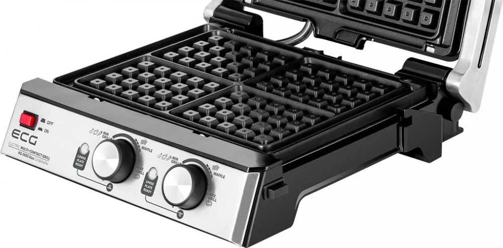 Vaflinė ECG EKG KG 2033 Duo Grilis & Waffle, 2000W, 4 darbinės padėtys, 2 nepriklausomi termostatai