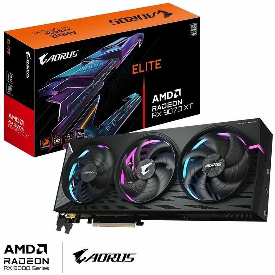 Vaizdo plokštė Gigabyte AORUS Radeon RX 9070 XT ELITE 16GB