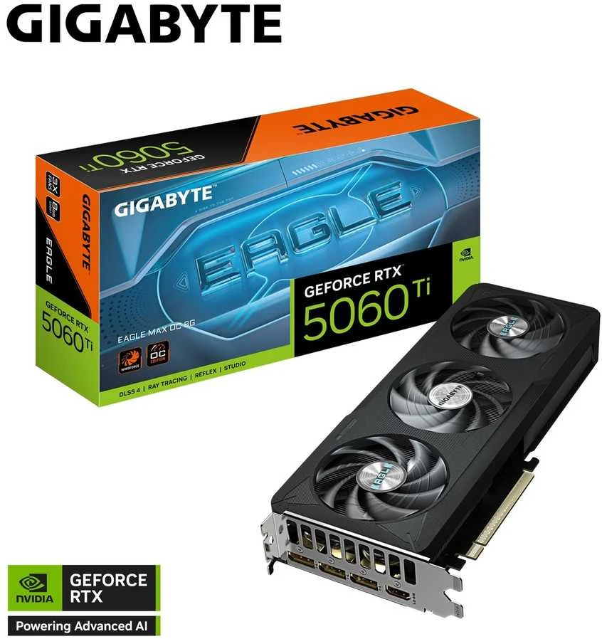 GIGABYTE GeForce RTX 5060 Ti EAGLE MAX OC 8G NVIDIA 8 GB GDDR7 - vaizdo plokštė