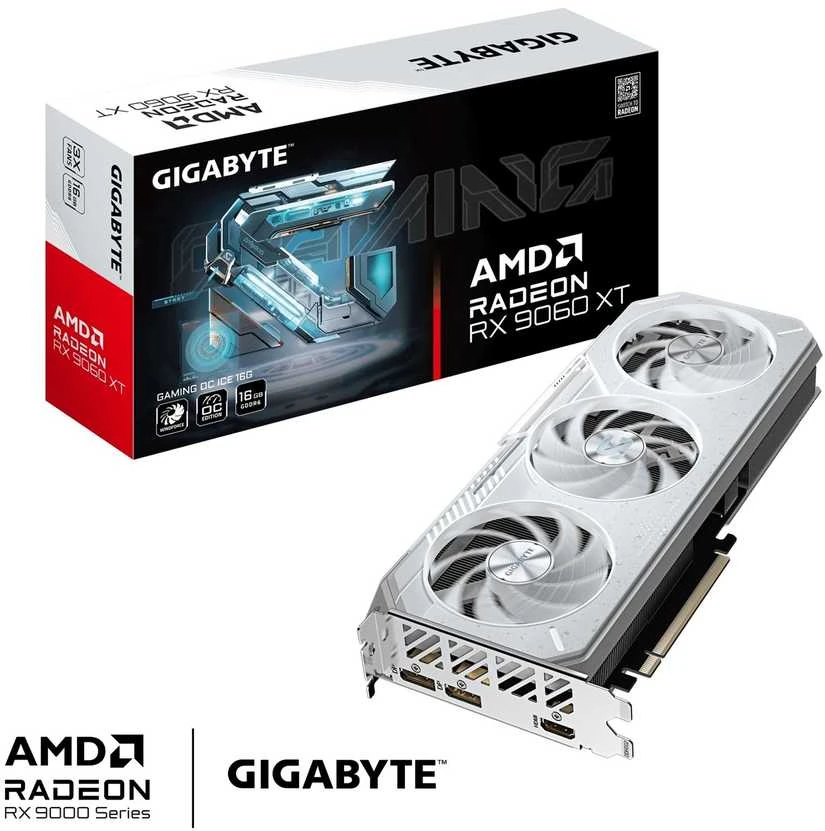 Vaizdo plokštė GIGABYTE GAMING Radeon RX 9060 XT OC ICE 16G Grafikos plokštė